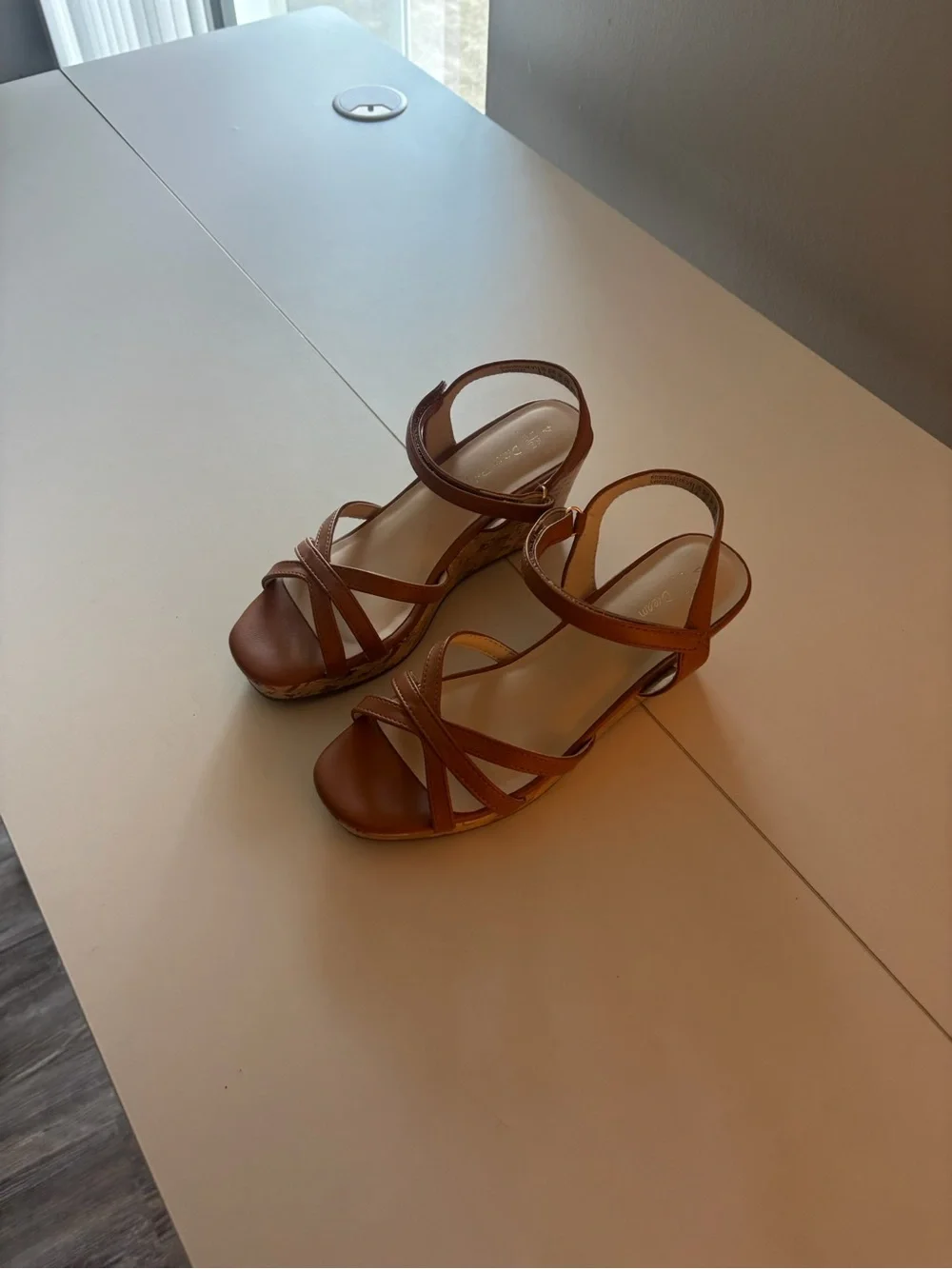 Big Girl Wedge Sandals in Tan